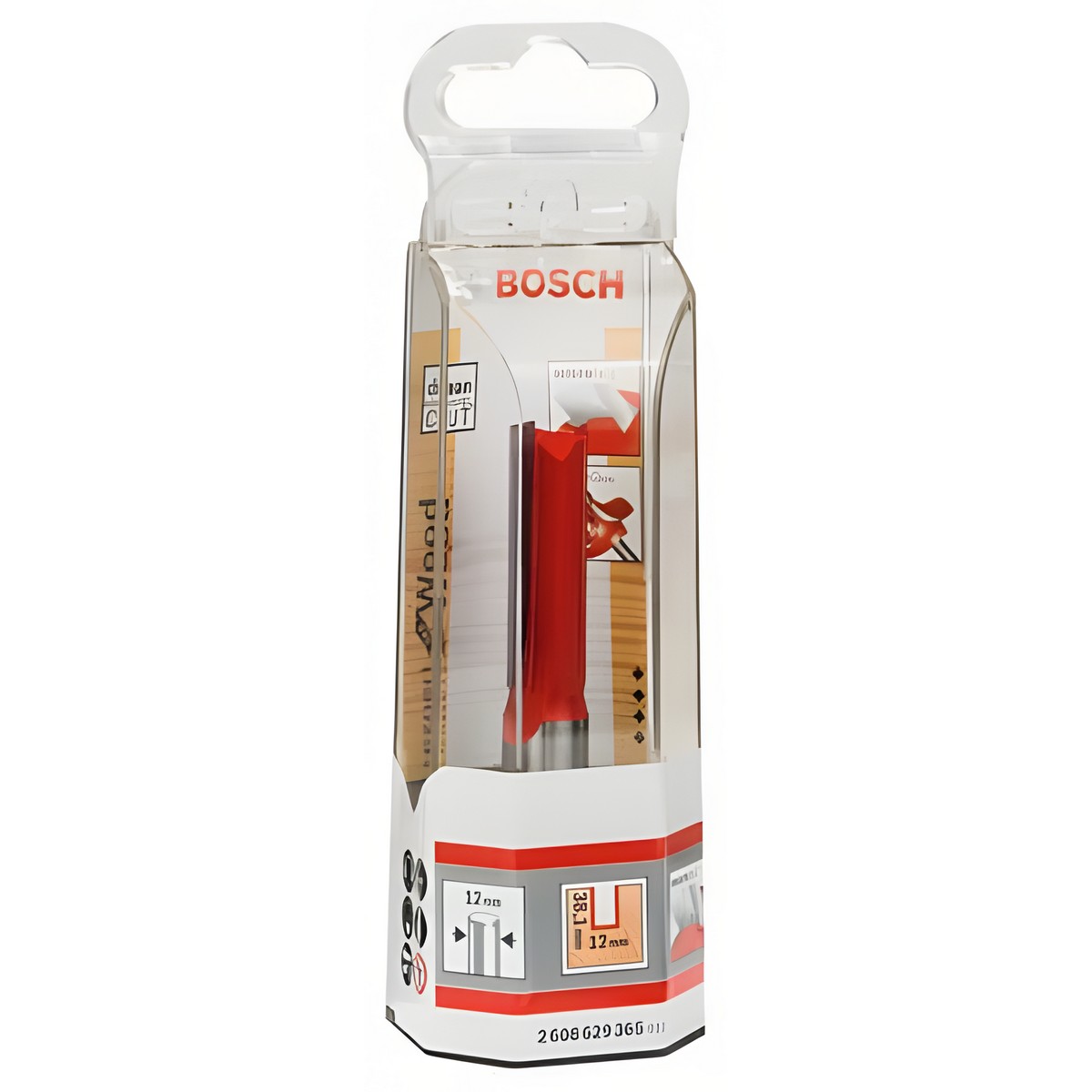 Фреза пазовая (d12/D12/H38.1/L80) Expert for Wood BOSCH 2608629365
