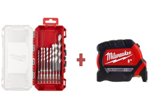 Набор MILWAUKEE "ЛЕТНИЕ ПОДАРКИ" №4 (Набор сверл 8 пр. + рулетка) 493310009