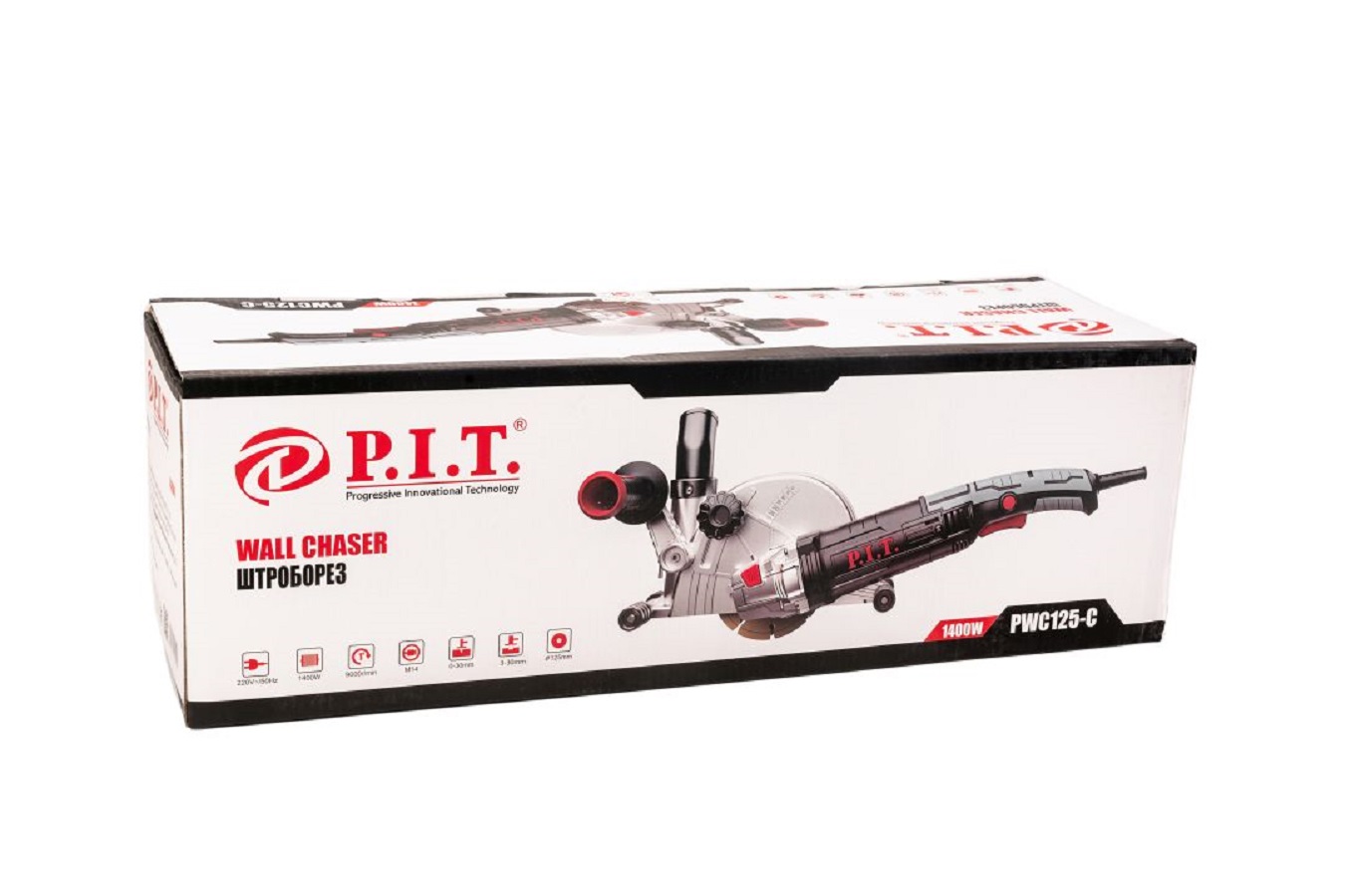 Штроборез электрич. P.I.T. PWC125-C (1400Вт, 125мм, 9000об/мин, 2 диска, глуб. 0-30мм, шир. 3-30мм)