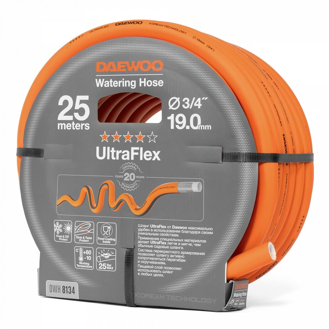 Шланг UltraFlex 25 м, 3/4'' (19 мм) DWH 8134 DAEWOO
