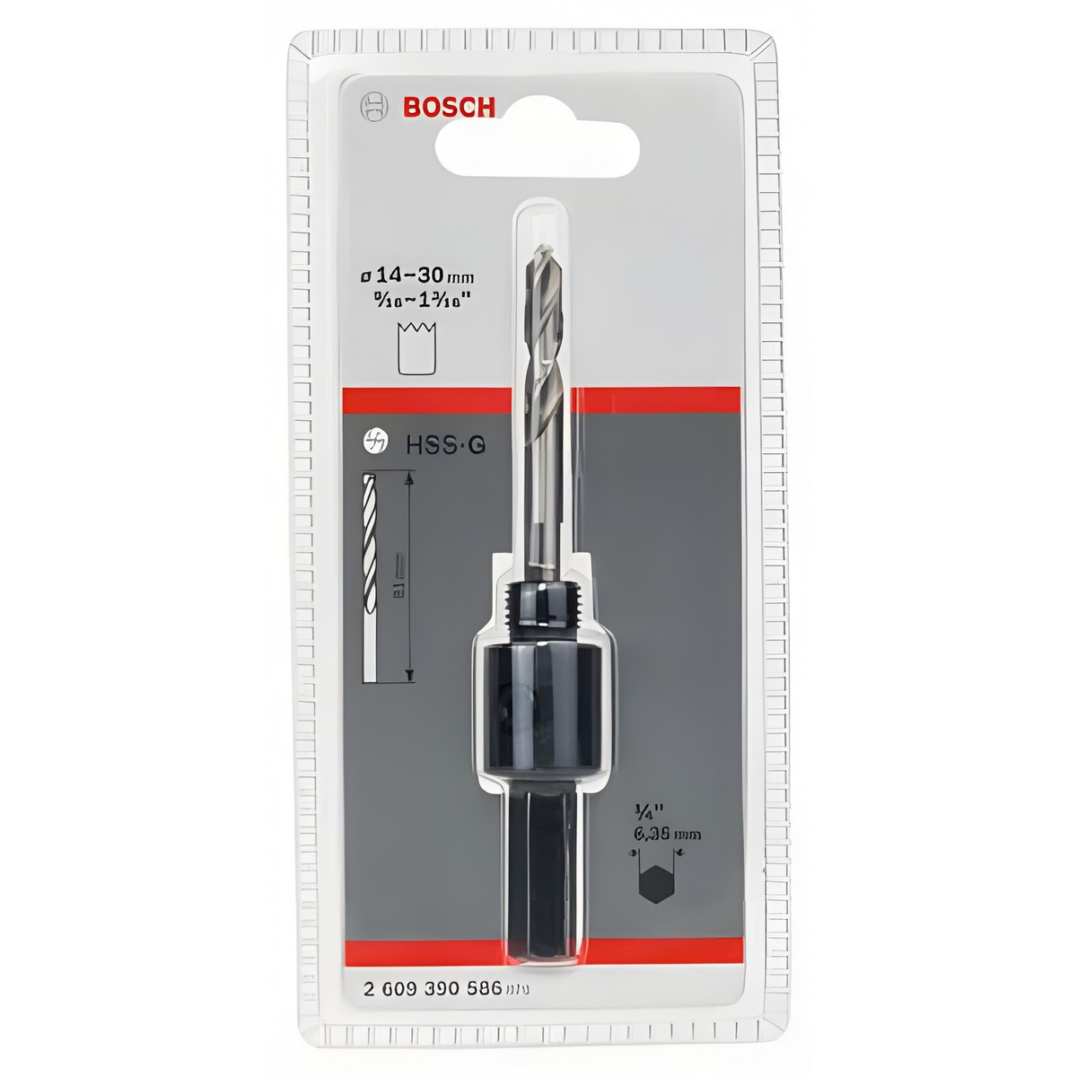 Хвостовик 6.35 мм (14-30 мм) HSS-G BOSCH 2609390586