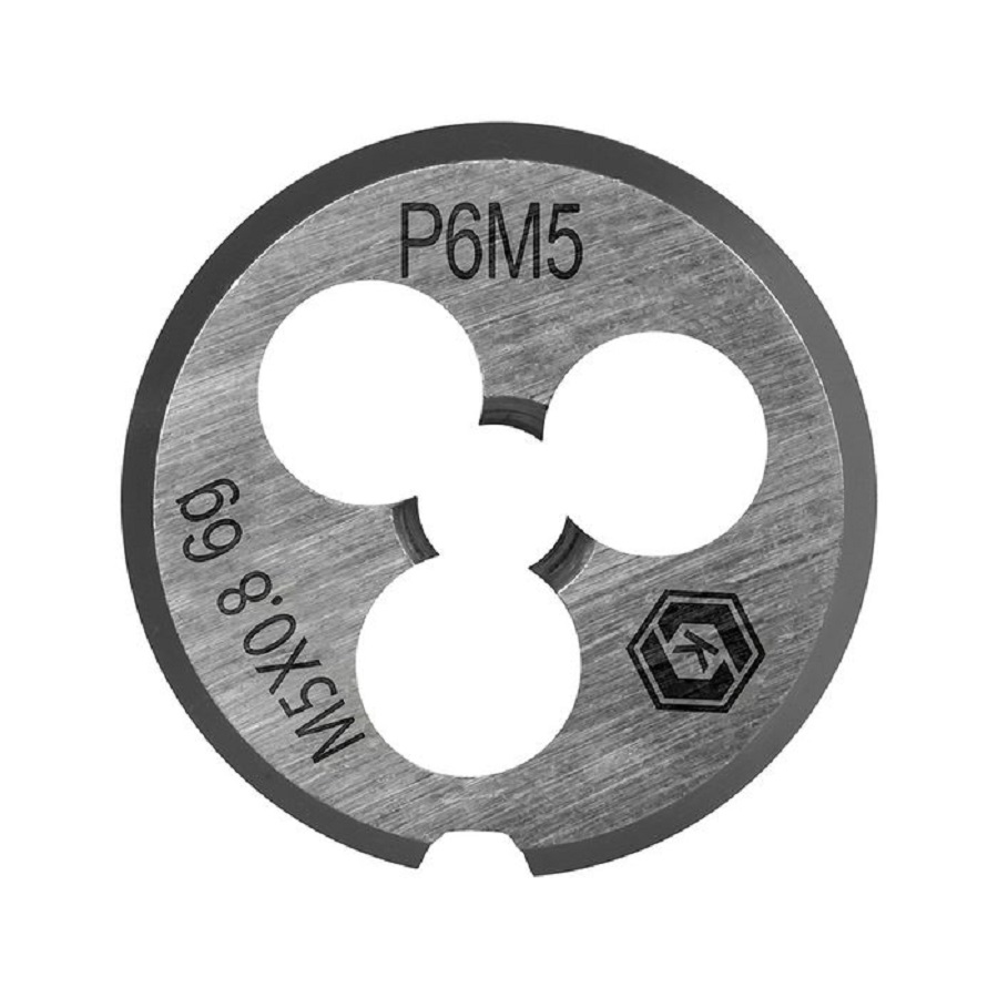 Плашка по металлу М5 х 0.8 мм, ручная, правая, точность 6g, сталь Р6М5 КОБАЛЬТ 925-969