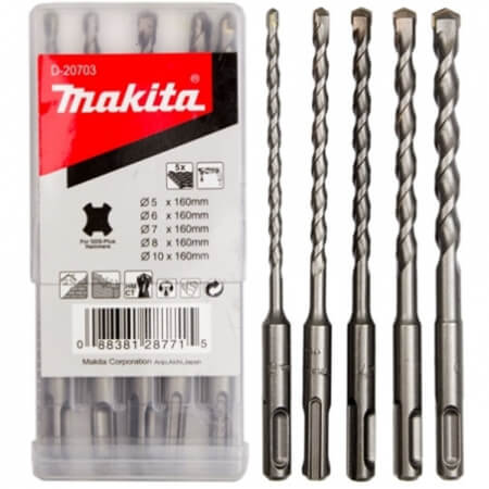 Набор буров 5 шт. (5, 6, 7, 8, 10 мм) SDS-Plus MAKITA D-20703