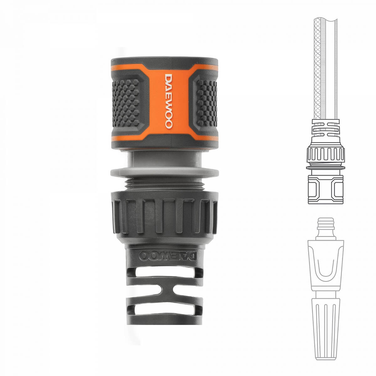 Коннектор для шланга 1/2'' - 5/8'' (13 - 15 мм, пластик) DWC 2015 DAEWOO