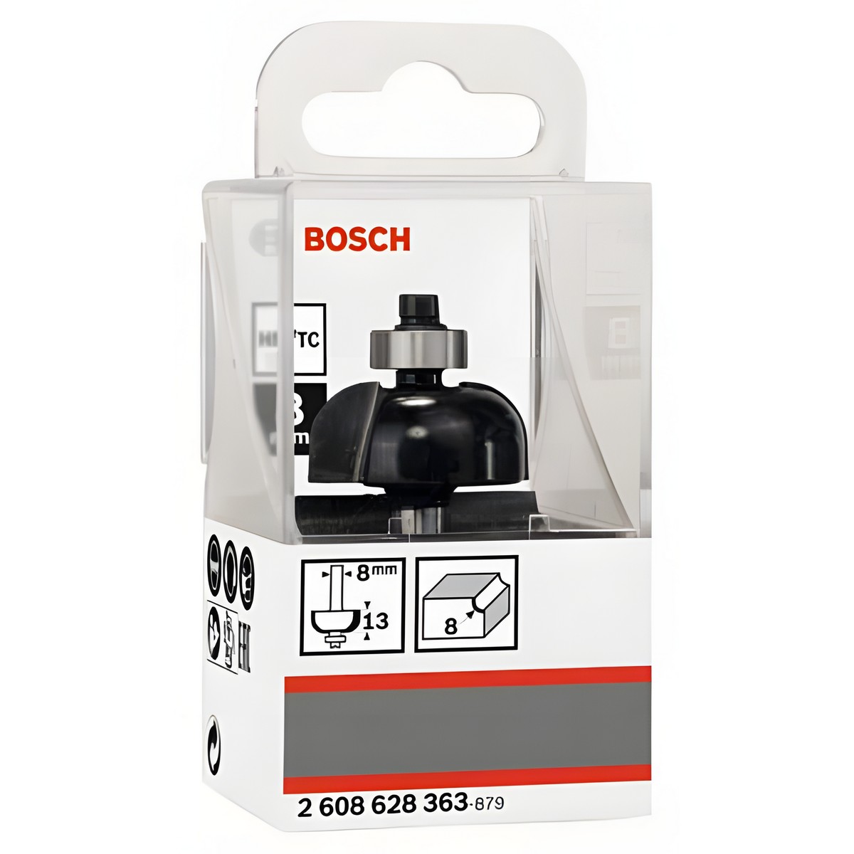 Фреза профильная (d8/D28.7/H12.7/L54/R8) HM BOSCH 2608628363