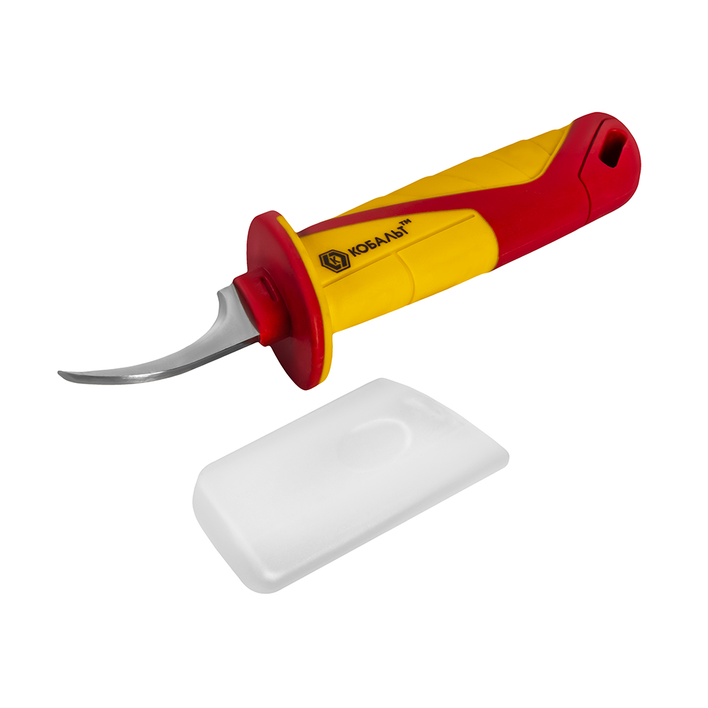 Нож электрика 190 мм, диэлектрический (изогнутый, лезвие 53 мм) КОБАЛЬТ 921-138