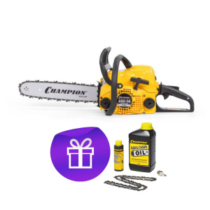 Бензопила CHAMPION 232-14"-3/8-1,3-50 + ПОДАРОК (масло, свеча, цепь, смазка цепи)