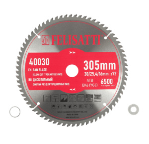 Диск пильный ф305х30/25,4/16 z60 дерево чистый рез-Т FELISATT 40029