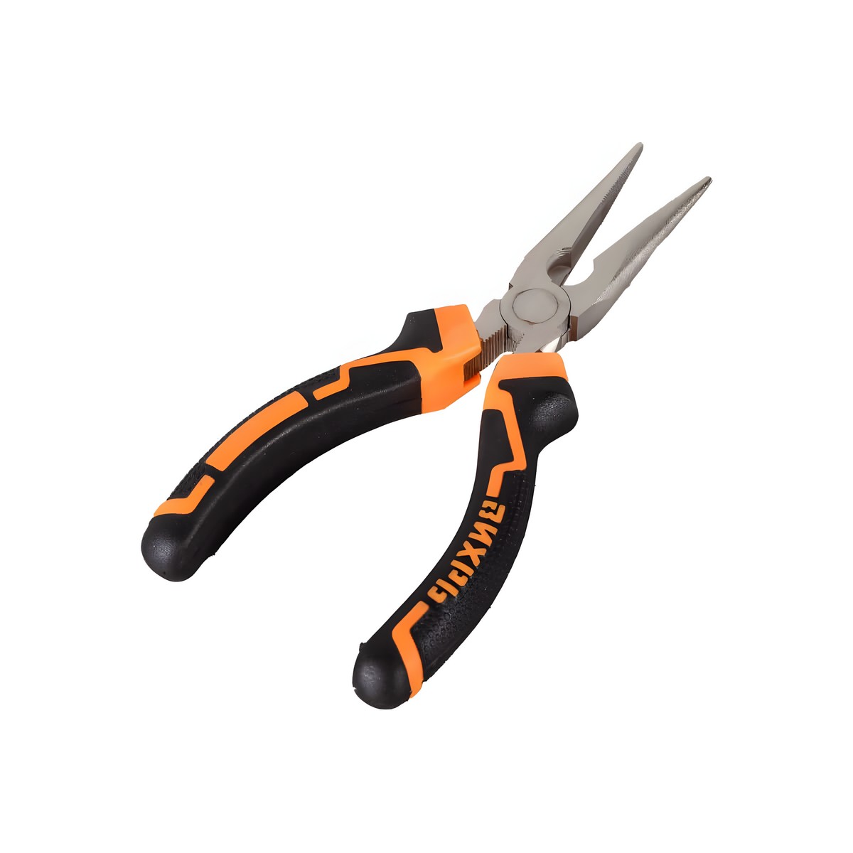 Длинногубцы прямые 160 мм, никелированные, друхкомпонентные рукоятки ВИХРЬ