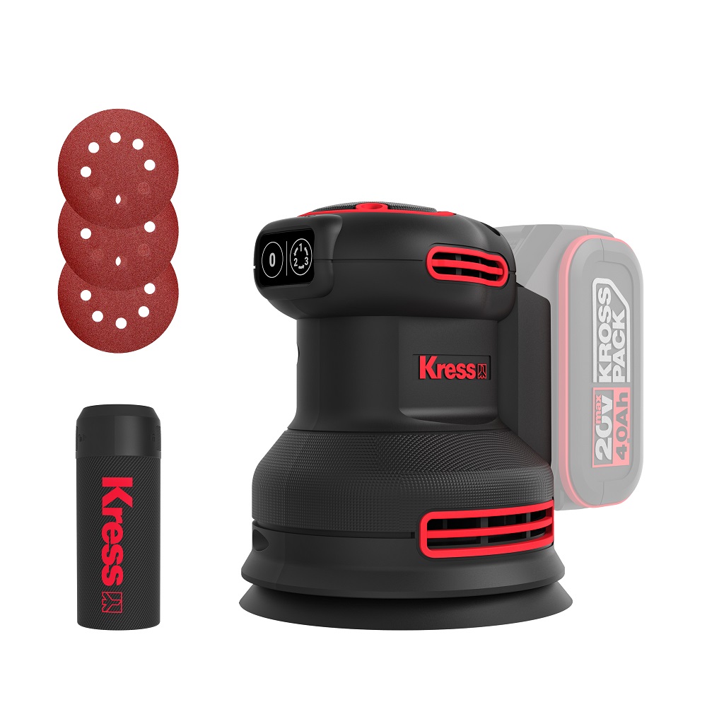 Шлифмашина эксцентриковая аккумуляторная KRESS KUD20.9 (без АКБ и ЗУ)