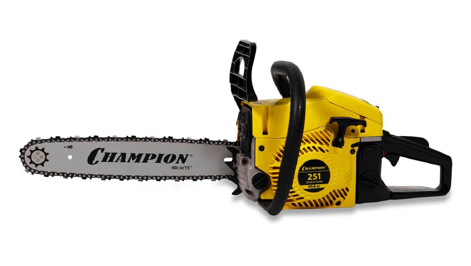 Бензопила CHAMPION 251-15"-0,325-1,5-64 (легкий старт) + ПОДАРОК (масло, свеча, цепь, смазка цепи)