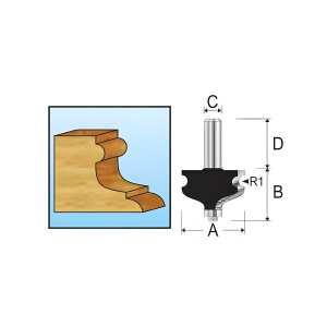 Фреза кромочная фигурная (d12/D44.45/H28.6/L66.6/R3.18) MAKITA D-11754