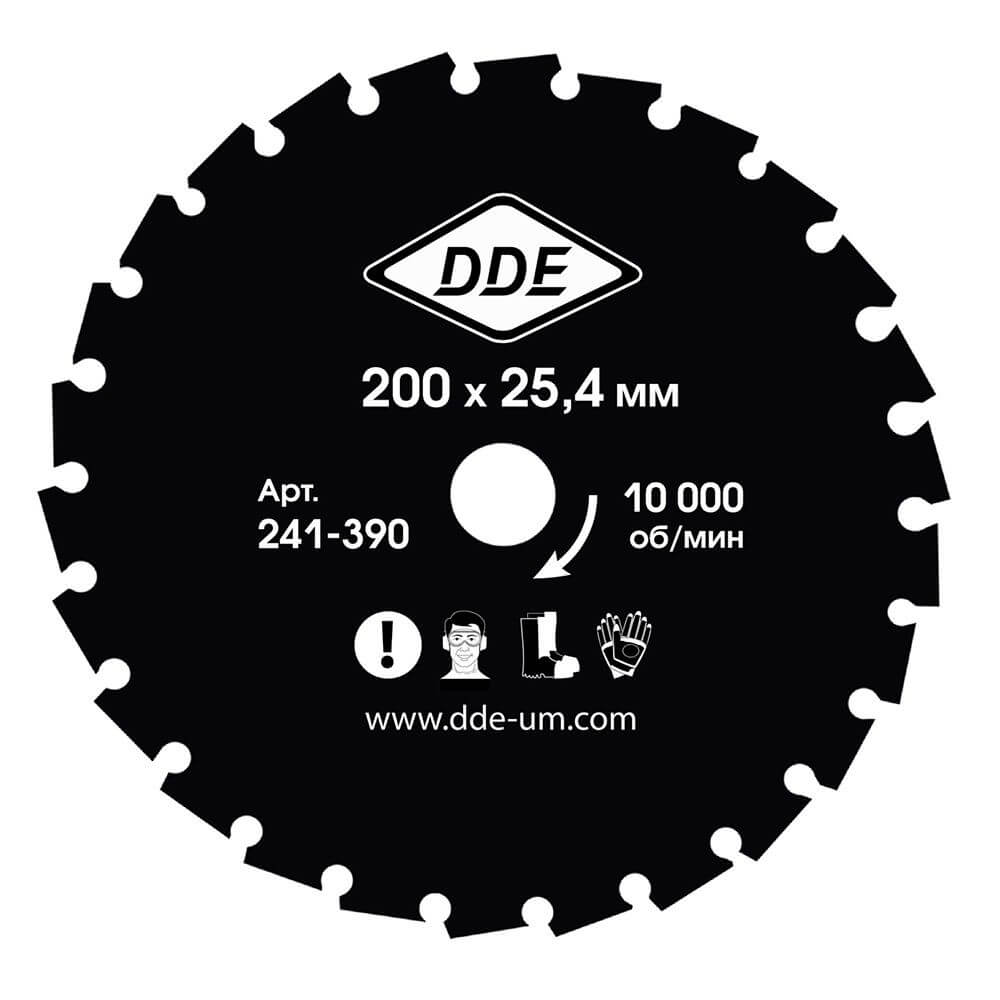 Нож для кустореза DDE WOOD CUT 200х25,4/20 мм, 26 зубьев 241-390