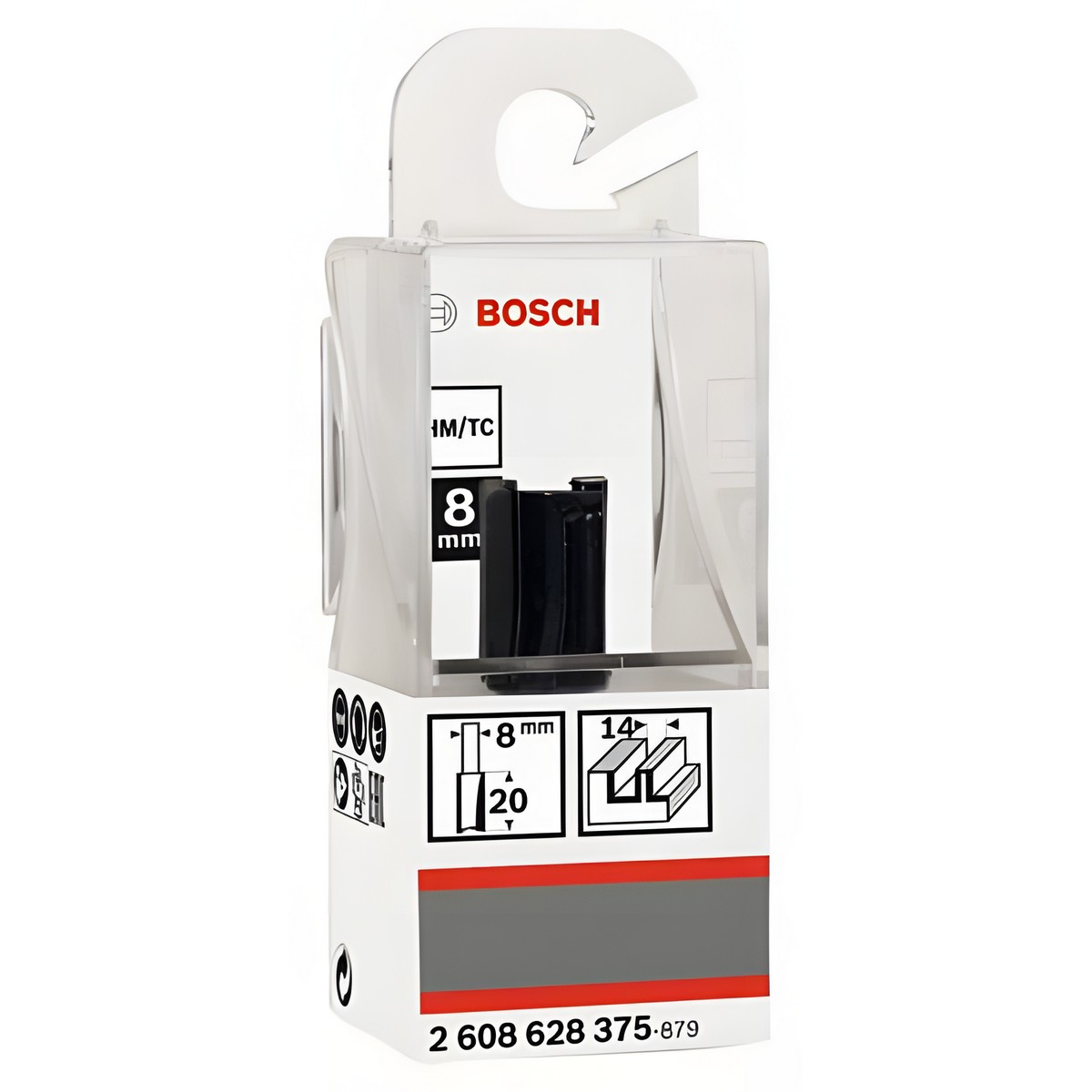 Фреза пазовая (d8/D14/H19.6/L51) HM BOSCH 2608628375