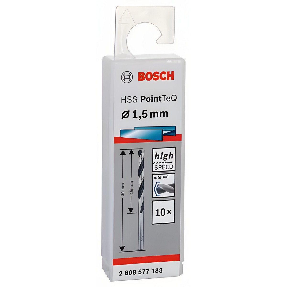 Сверло по металлу 1.5 х 40 мм (1 шт.) HSS PointTeQ BOSCH 2608577183