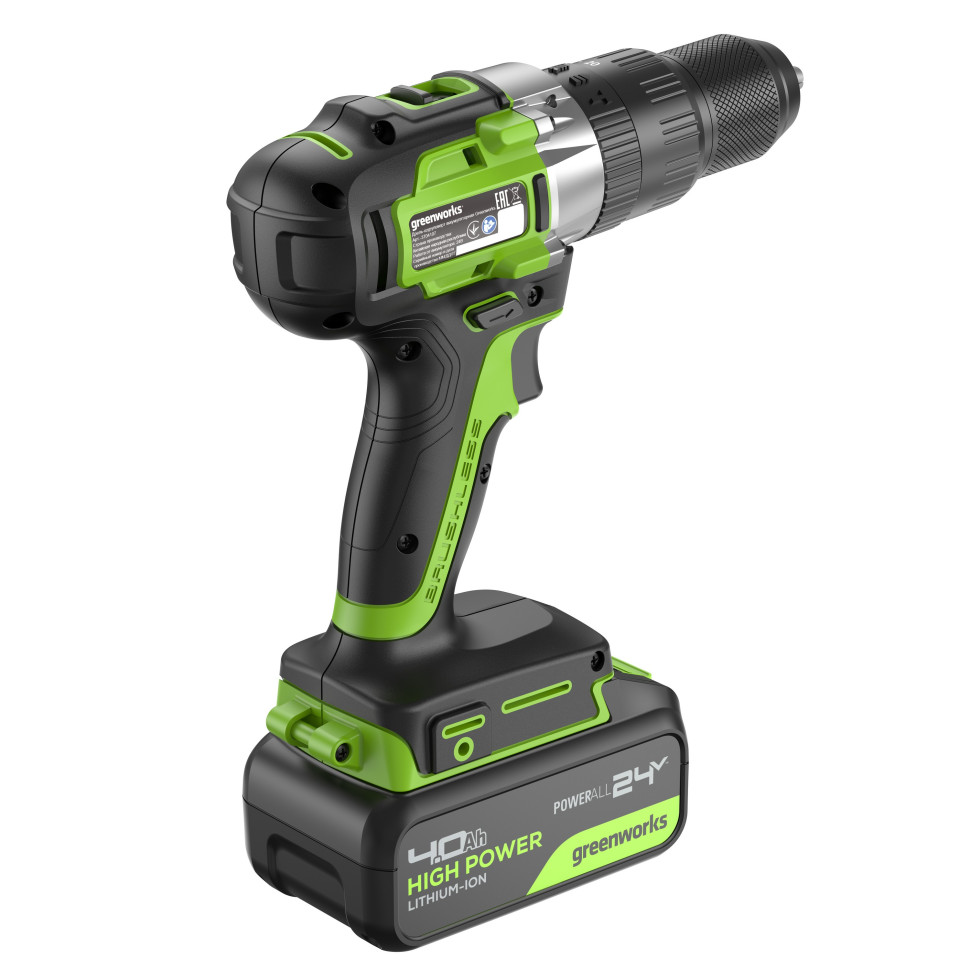 Дрель-шуруповерт аккумуляторная ударная GREENWORKS GD24DD60 3704107CUB