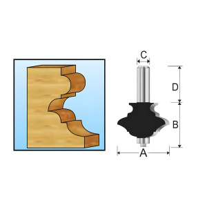 Фреза кромочная фигурная (d8/D31.8/H25.4/L57.4) MAKITA D-11760