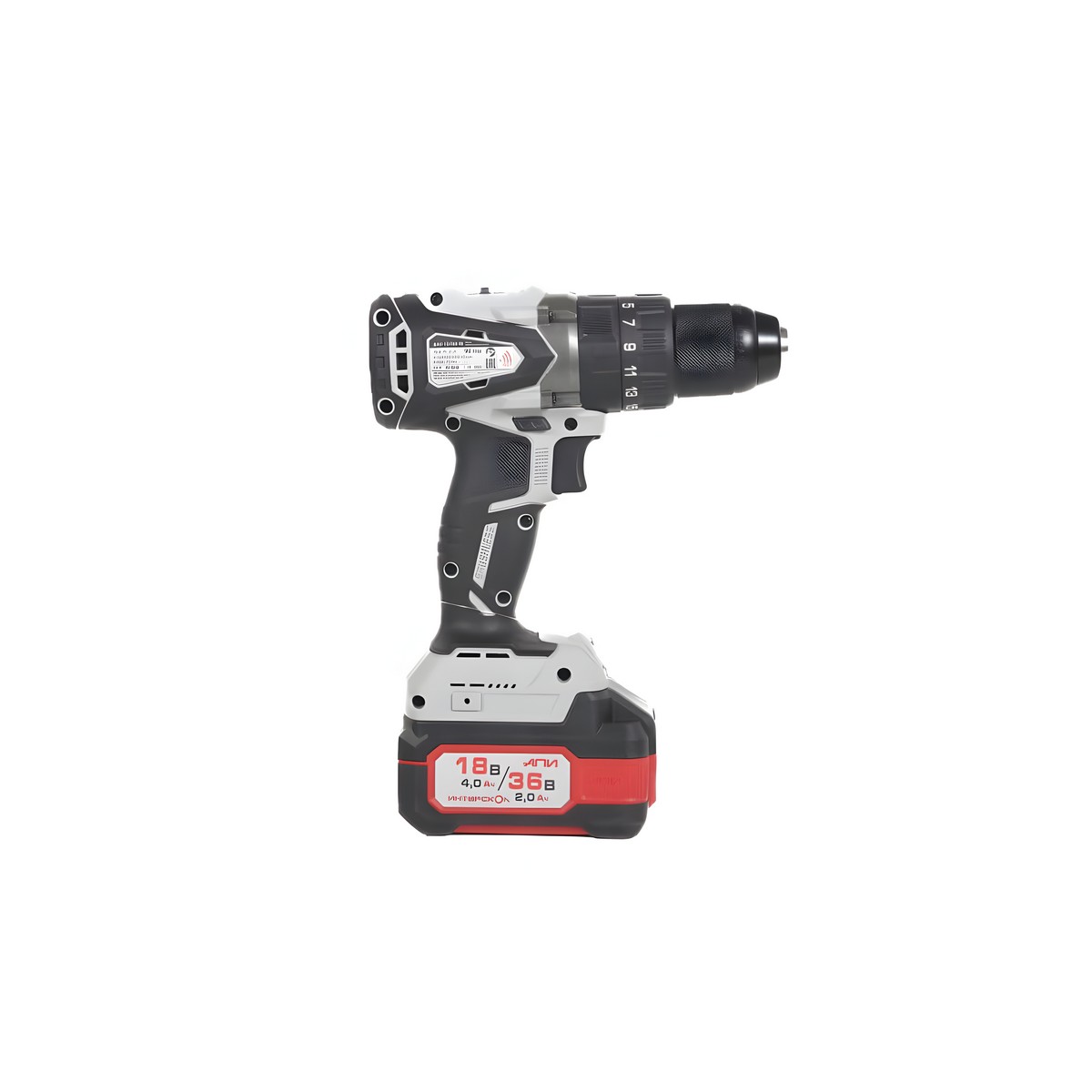 Дрель-шуруповерт аккумуляторная ударная ИНТЕРСКОЛ ДАУ-13/36В 90 АПИ