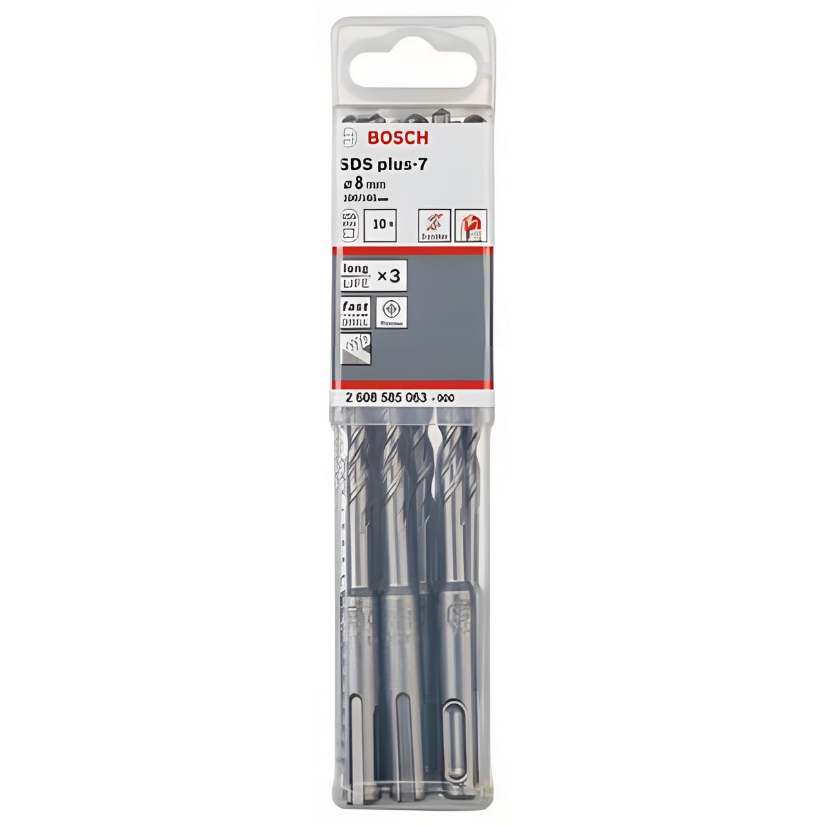 Бур 8 х 100 х 165 мм SDS-Plus-7 BOSCH 2608585063
