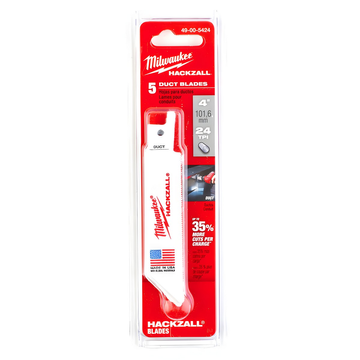 Полотно для сабельной пилы Hackzall 100 х 1,0 (5 шт.) MILWAUKEE 49005424