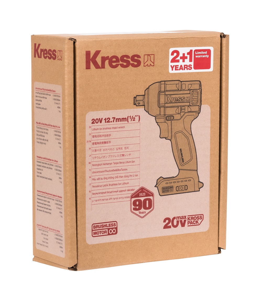 Гайковерт ударный аккумуляторный KRESS KU272.9 (без АКБ и ЗУ)