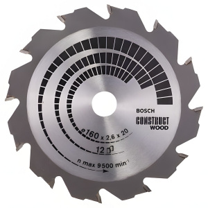 Диск пильный 160 х 20/16 мм 12T Construct BOSCH 2608640630