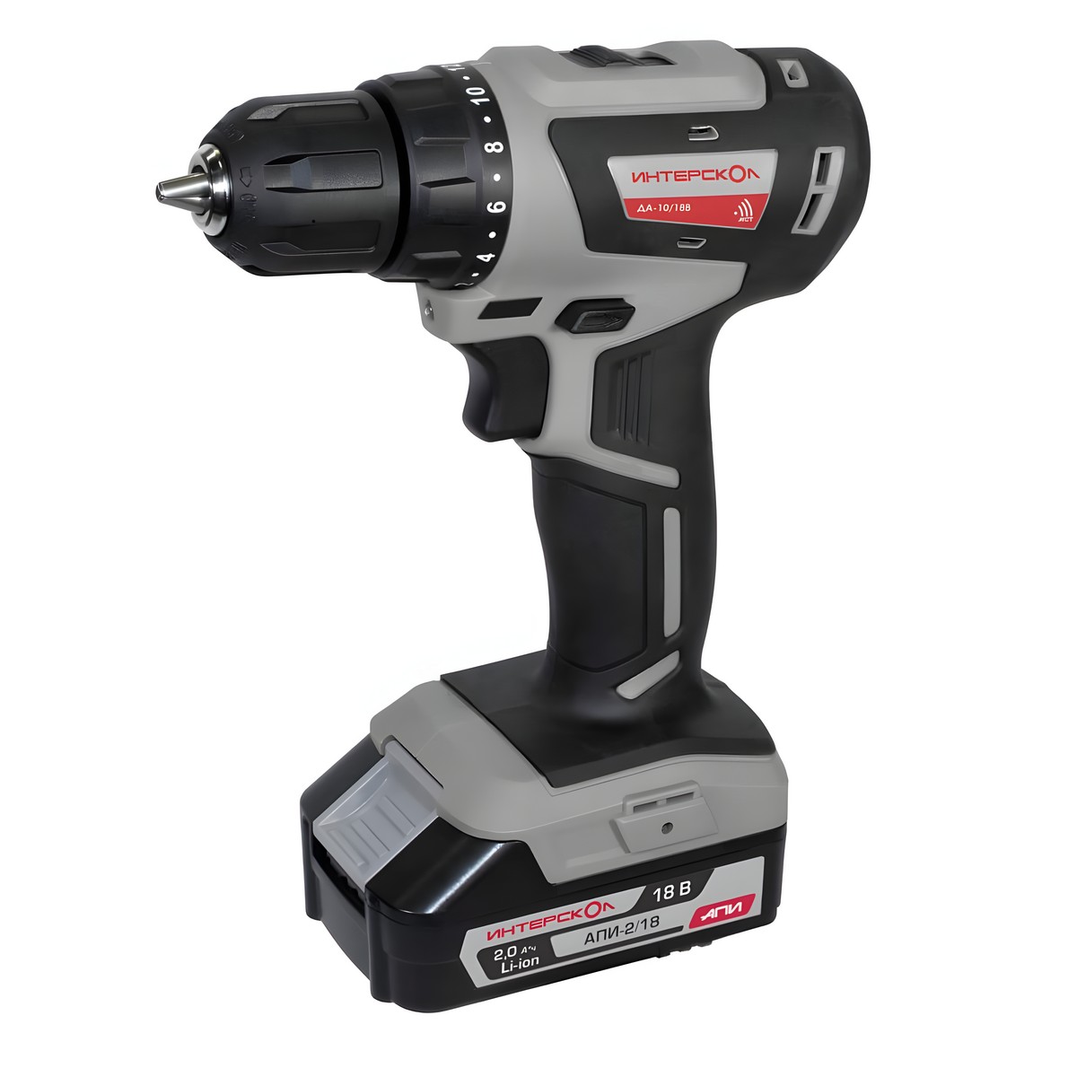 Дрель аккумуляторная ИНТЕРСКОЛ ДА-10/18В Мини МАКС АПИ (Li-Ion)