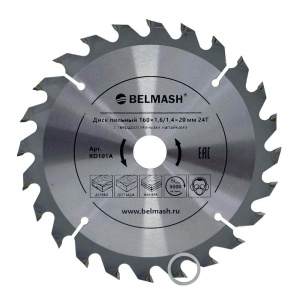 Диск пильный 160 х 1.6/1.4 х 20/16 мм 24T (дерево) BELMASH RD101A