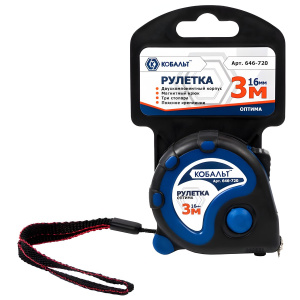 Рулетка 3 м х 16 мм Оптима КОБАЛЬТ 646-720