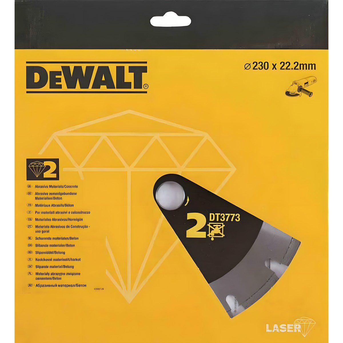 Диск алмазный 230 х 2.4 х 22.2 мм (абразивные материалы) DeWalt DT3773