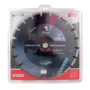 Диск алмазный 350 х 3.2 х 10 х 25,4 мм STD (асфальт) DIAM 000589