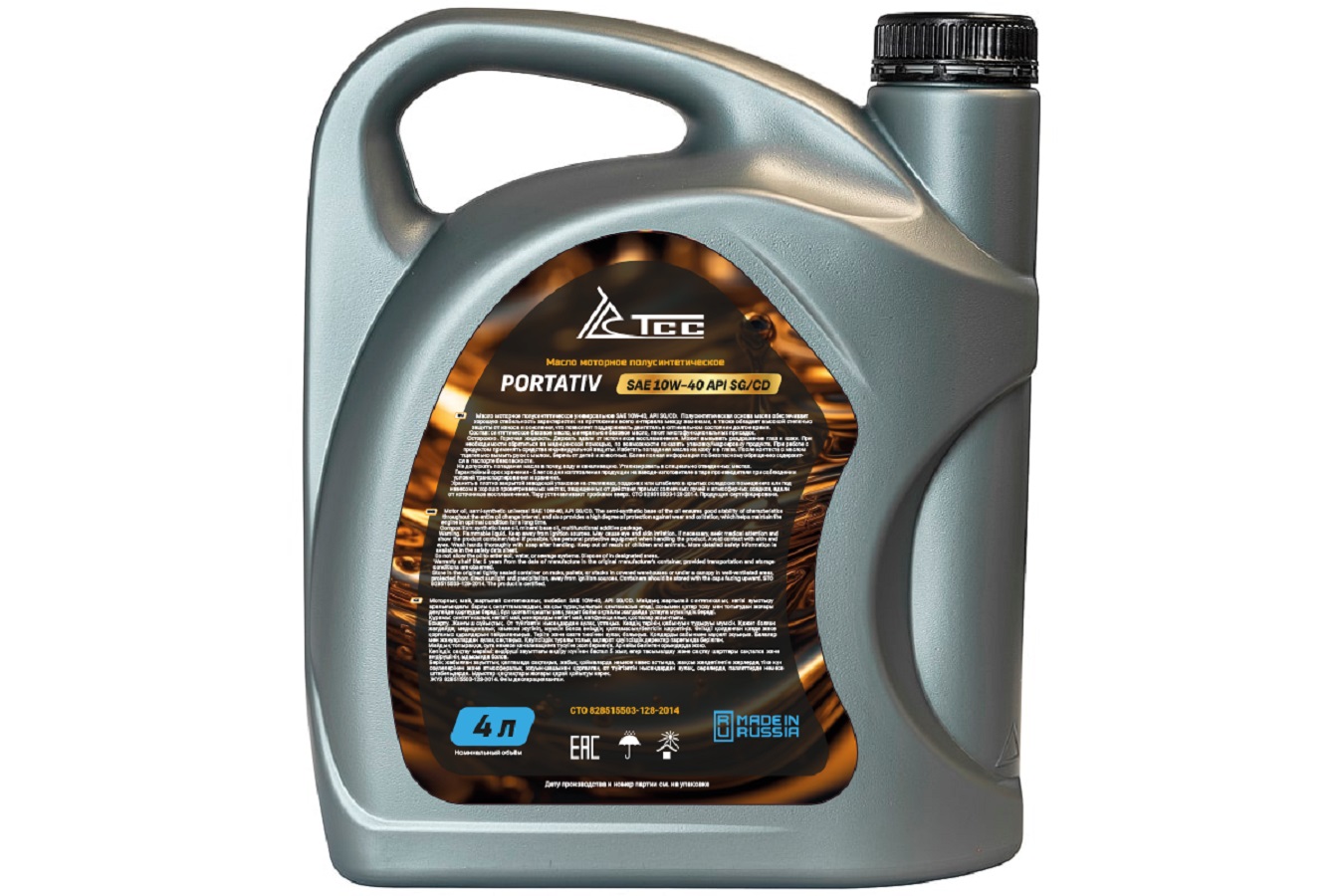 Масло TSS 4 л, полусинтетическое универсальное SAE 10W-40, API SG/CD (PORTATIV/Motor oil 4liter can)