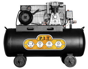 Компрессор электрич. масляный P.I.T. PAC100-C (2,5кВт, 3,4лс, 330 л/мин, 100л, 2 цил, 2 вых, евро)