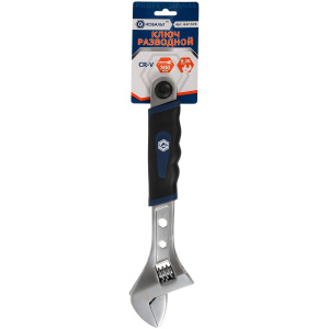 Ключ разводной 300 мм, ширина захвата 36 мм, двухкомп. рукоятка КОБАЛЬТ 647-574