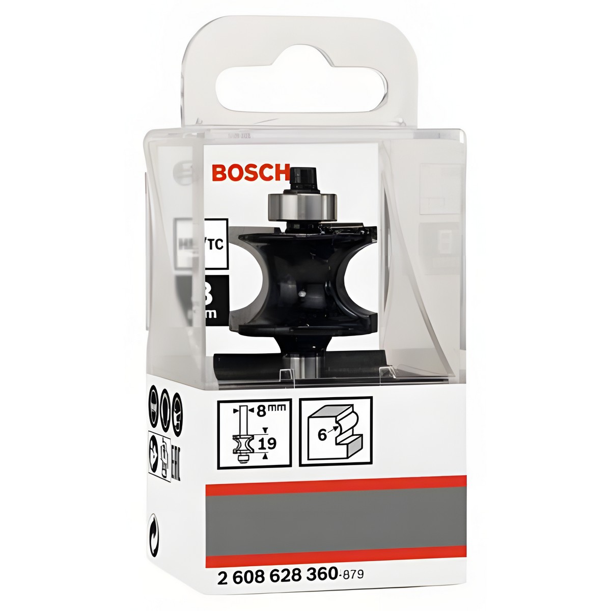 Фреза полукруглая (d8/H18.6/L63/R6) HM BOSCH 2608628360