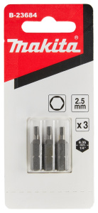 Бита HEX 2.5 х 25 мм C-form (3 шт.) MAKITA B-23684
