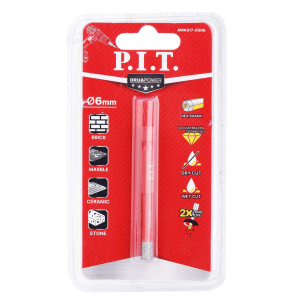 Коронка алмазная 6 мм, HEX по керамограниту P.I.T. AMAS17-0006