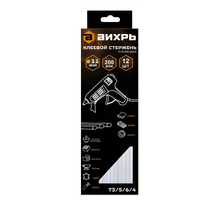 Стержень клеевой 11х200 мм (12 шт.) ВИХРЬ