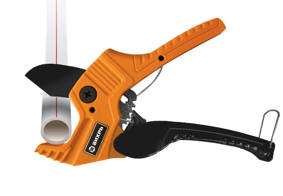 Ножницы для ПВХ труб 42 мм (полуавтоматические, тефлон) ВИХРЬ