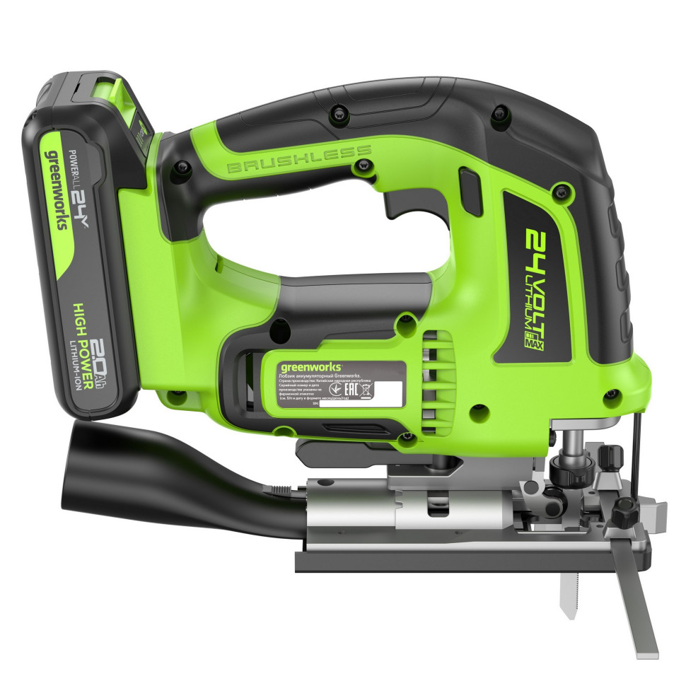Лобзик аккумуляторный GREENWORKS GD24JS120K2 3601407CUA