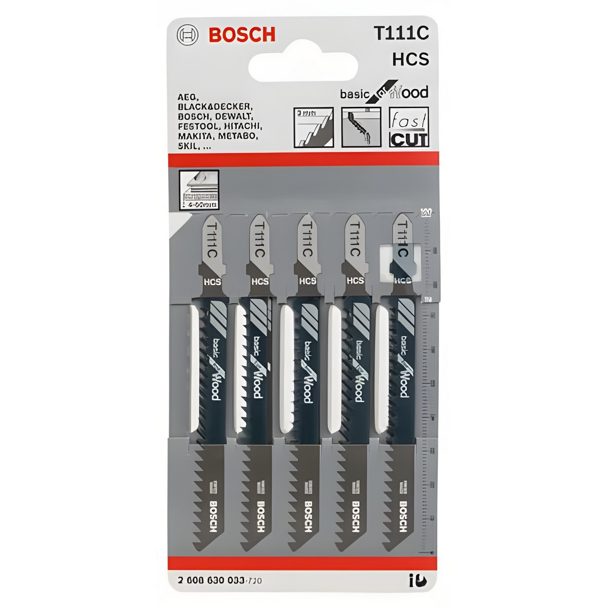 Полотно пильное T 111 C Basic for Wood (5 шт.) BOSCH 2608630033