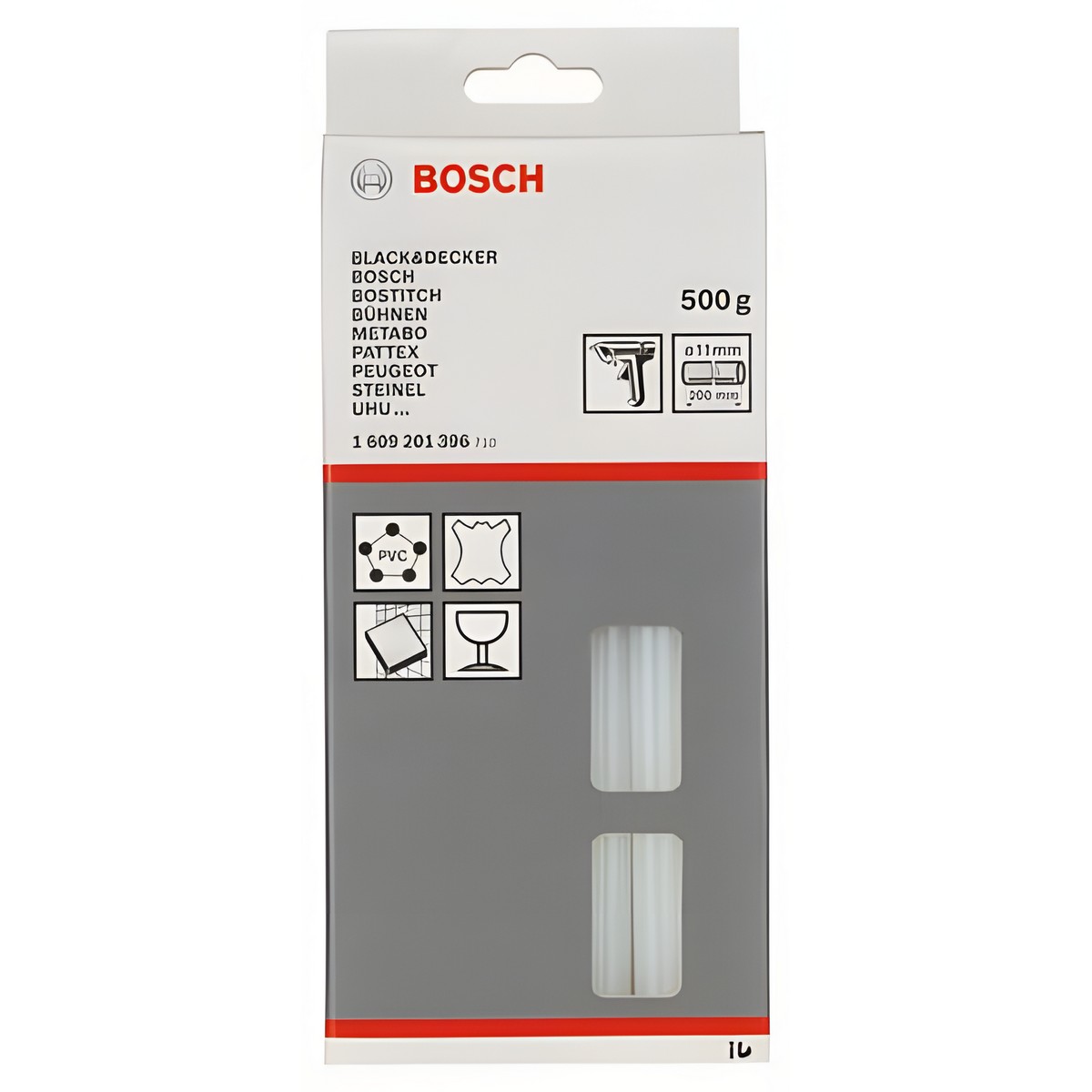 Стержень клеевой 11 х 200 мм (бесцветный, 500 г) BOSCH 1609201396