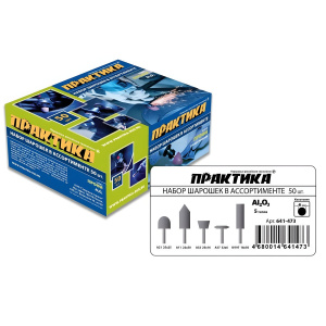 Набор шарошек абразивных №3 (50 шт., 5 видов) Профи ПРАКТИКА 641-473