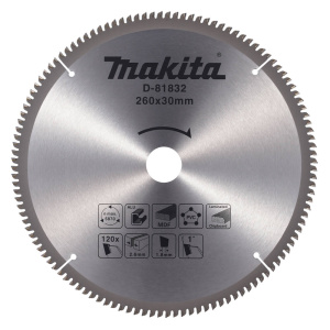 Диск пильный 260 х 30 мм 120T, универсальный (алюминий, дерево, пластик) MAKITA D-81832