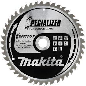 Диск пильный 190 х 20 мм 45T (дерево) EFFICUT MAKITA E-11156