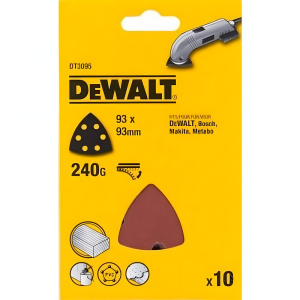 Лист шлифовальный, дельта 93 мм P240 (10 шт.) DeWalt DT3095-QZ