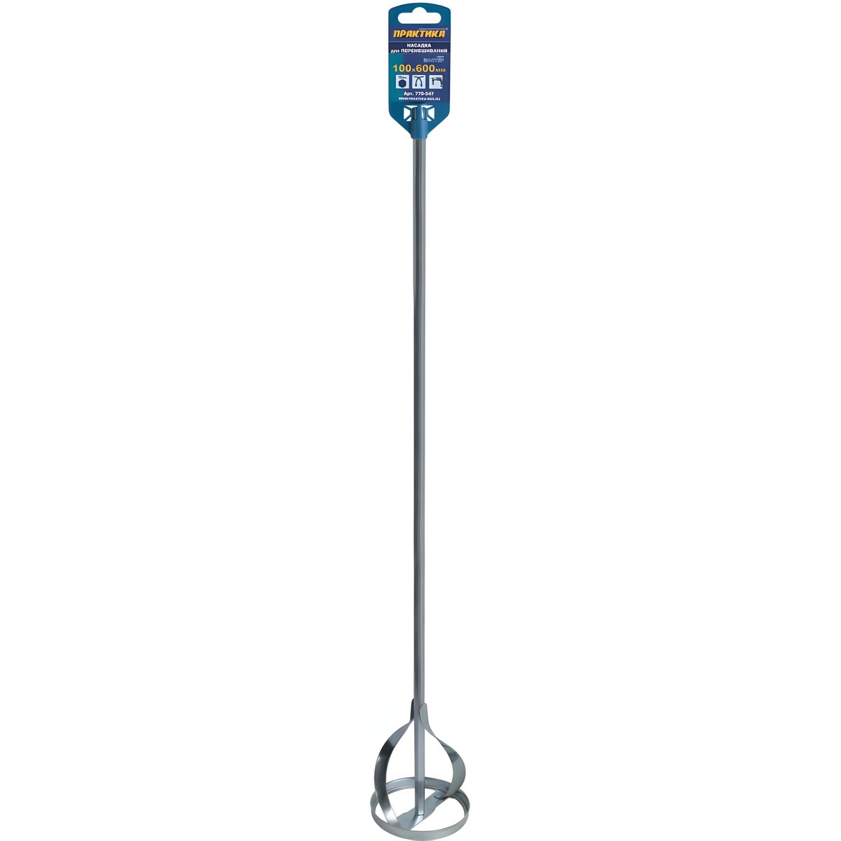 Венчик для миксера 100 х 600 мм HEX 10 (лаки, краски) ПРАКТИКА 779-547