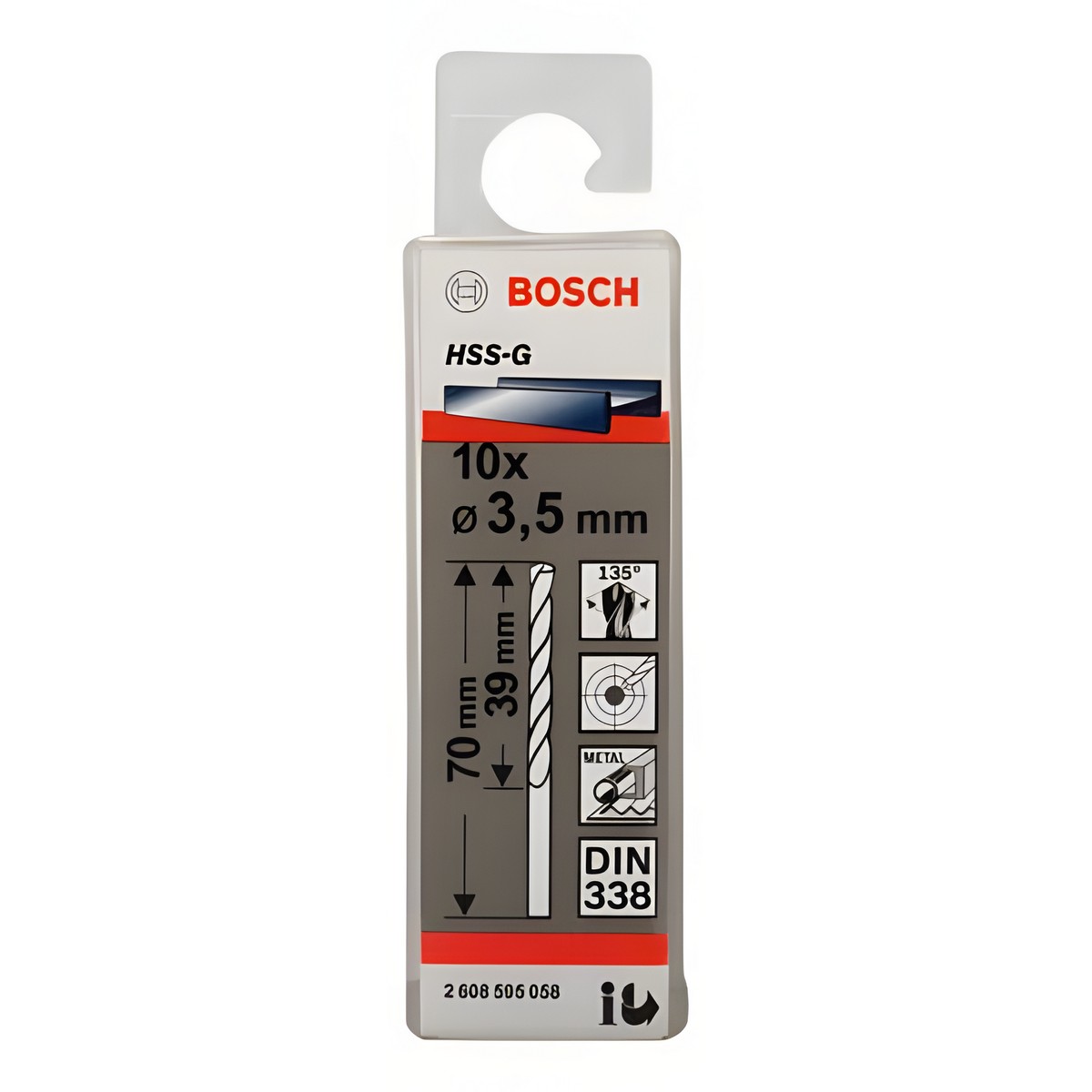Сверло по металлу 3.5 х 70 мм (1 шт.) HSS-G BOSCH 2608595058