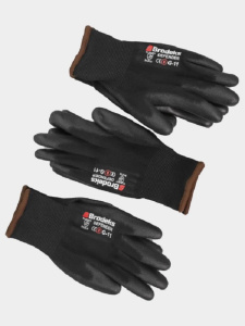 Перчатки рабочие BRODEKS G-11 (р-р 8, серый/черный, 3 пары)