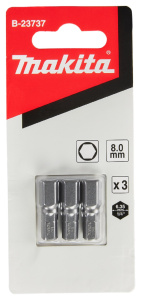 Бита HEX 8.0 х 25 мм C-form (3 шт.) MAKITA B-23737